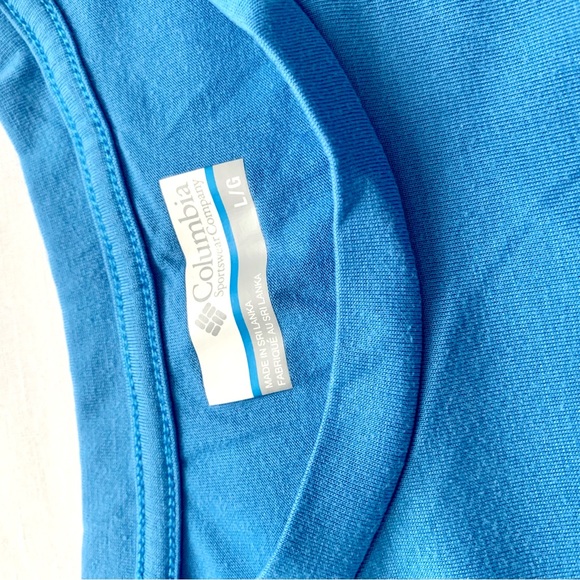 Columbia Logo Athletic T-shirt Blue Sz Large - Picture 6 of 7